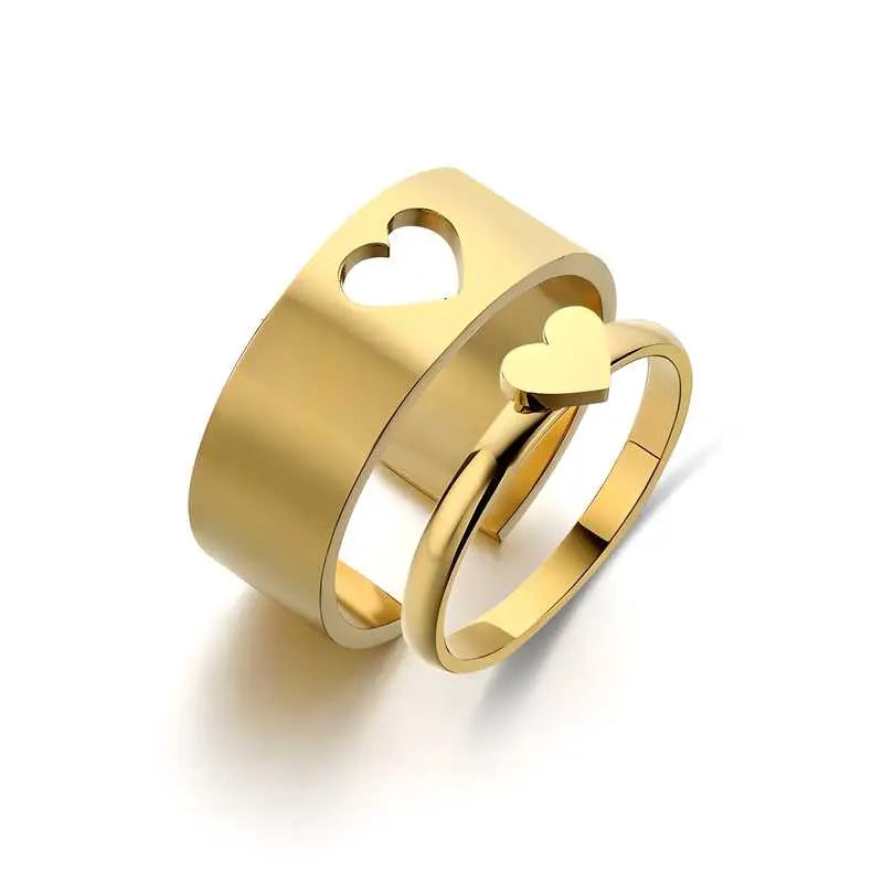 Charming Heart Couple Rings